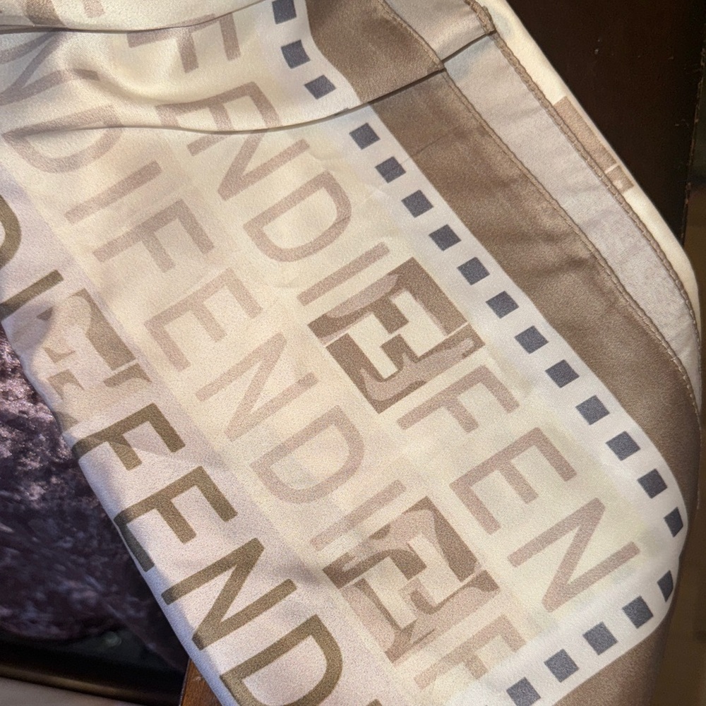 Beige and Brown Logo Shawl - Picture 15 of 16